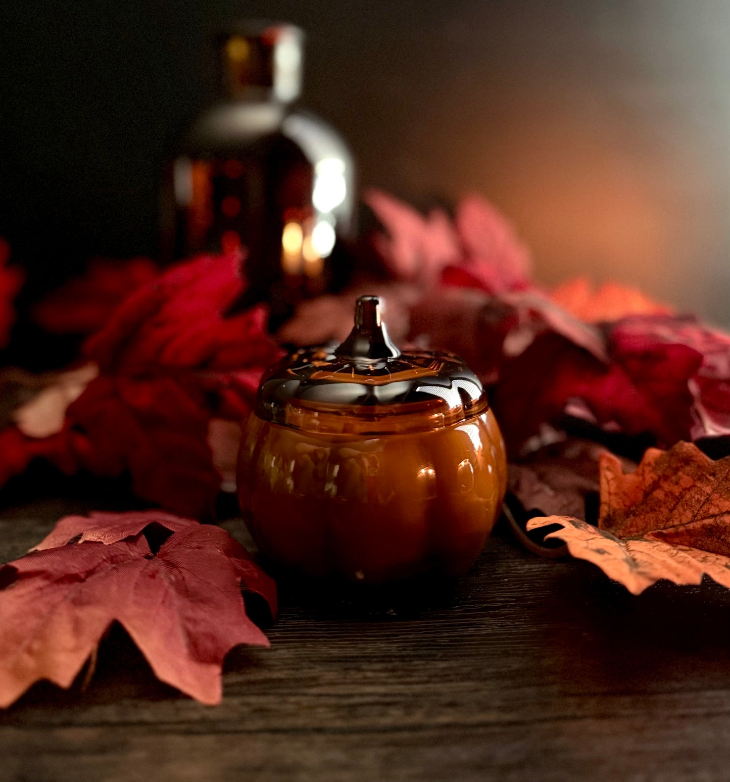Small Amber Glass Pumpkin